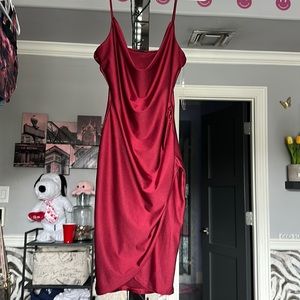 Red knee length dress